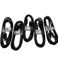 Lot of 5 DisplayPort DP Male to Male Monitor Cable 5FT Black Mixed Brands
