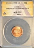 1985 Lincoln Cent ANACS MS65 Red Clashed and Abraded Dies