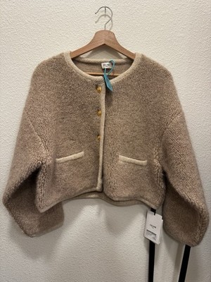 Celine 2A50Z245P Alpaca Wool Boa Jacket Women's Size S