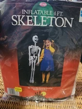Vintage Inflatable Blow Up Skeleton Halloween Decoration 6ft FUN WORLD DIV.