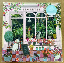 Galison 500 pc puzzle FLORETTE New w/ Poster - Plant Flower Store, Dog, Cat