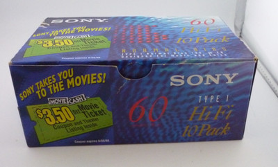 Sony C-60HF Audio Cassette Tapes 10 Pack 60 Min Type I Normal Bias Japan