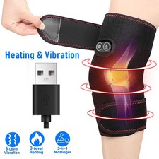 Cordless Knee Massager for Pain Relief with 6 Vibration Modes, 3 Heating Levels