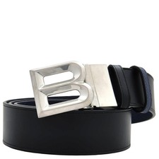 Bally B Bold Palladium Buckle Leather Belt