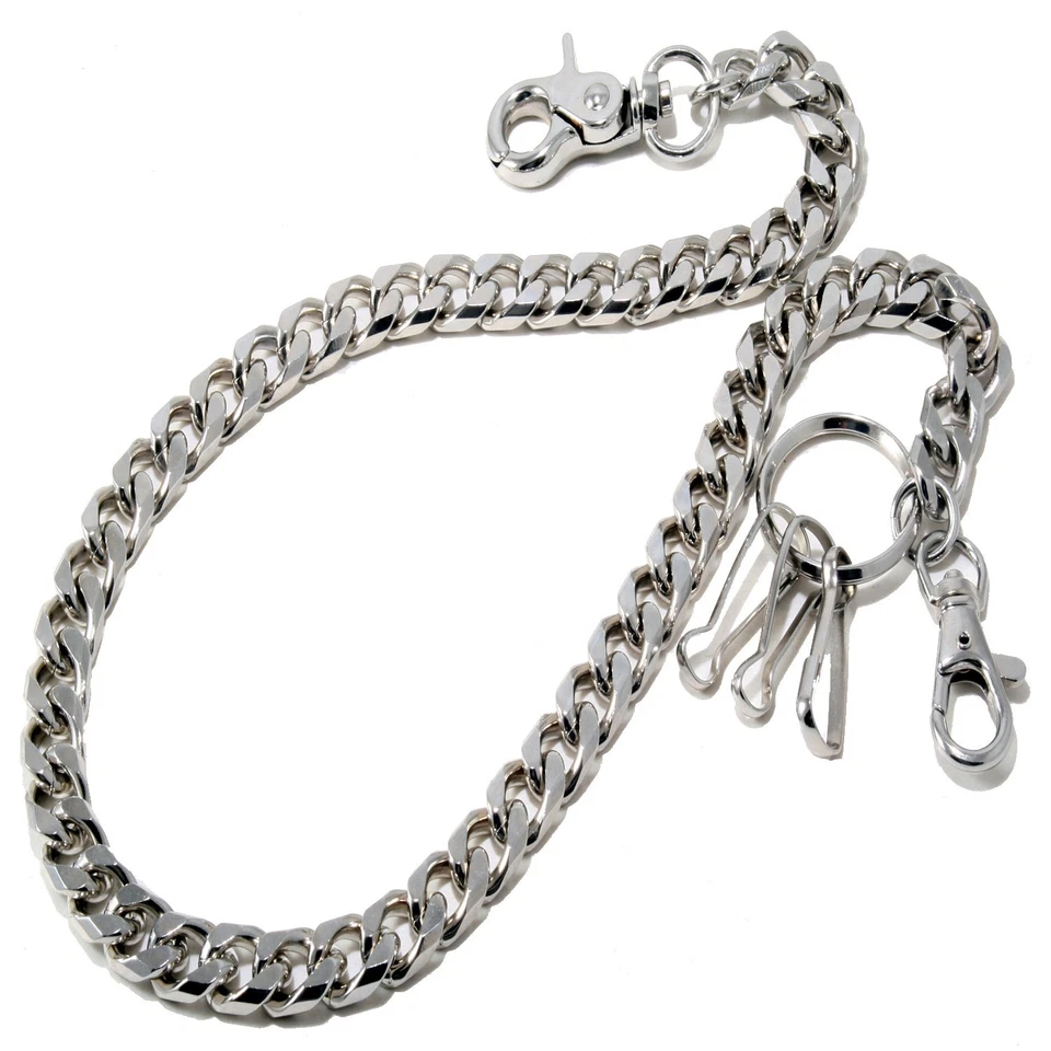 DK Strong Basic Leash Heavy Linked Jeans Wallet Key Chain (23") Silver NCS92 - Image 3 of 4