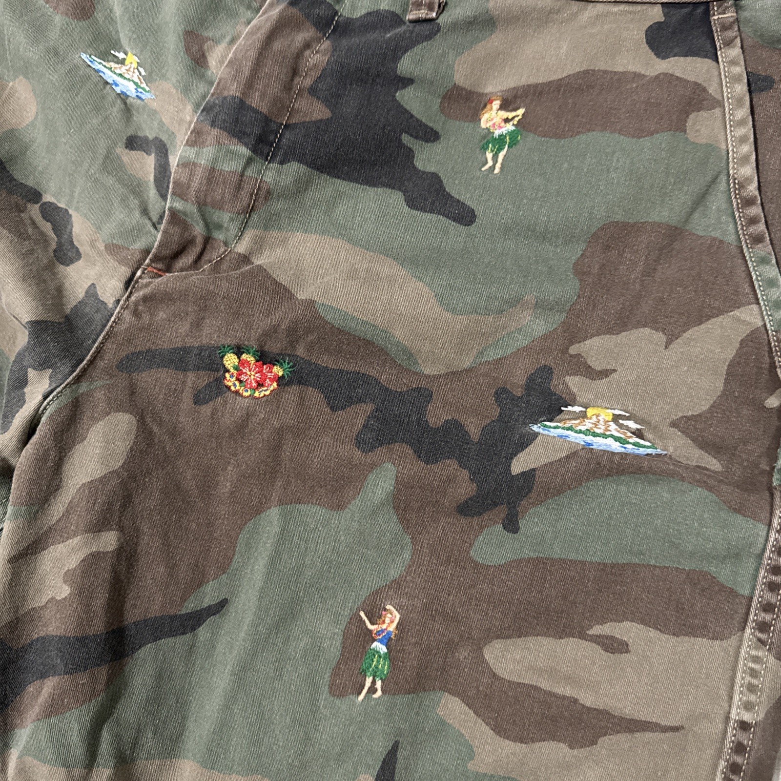 Polo Ralph Lauren Mens RARE Hawaii Tropical Camo Shorts Embroidered Aloha 35 image 2