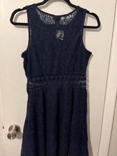 NWT RUE21 WOMENS LINED LACE DRESS, NAVY COLOR, SOFT, SZ M