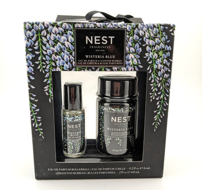 NEST Fragrances Wisteria Blue EDP 0.2floz & Scented Bubbles 2floz *New, Open Box