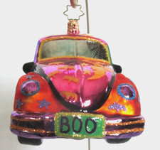 Radko LOVE Bug-A-Boo Bats Spider Webs Moons Car Halloween Ornament 1012709 MINT!
