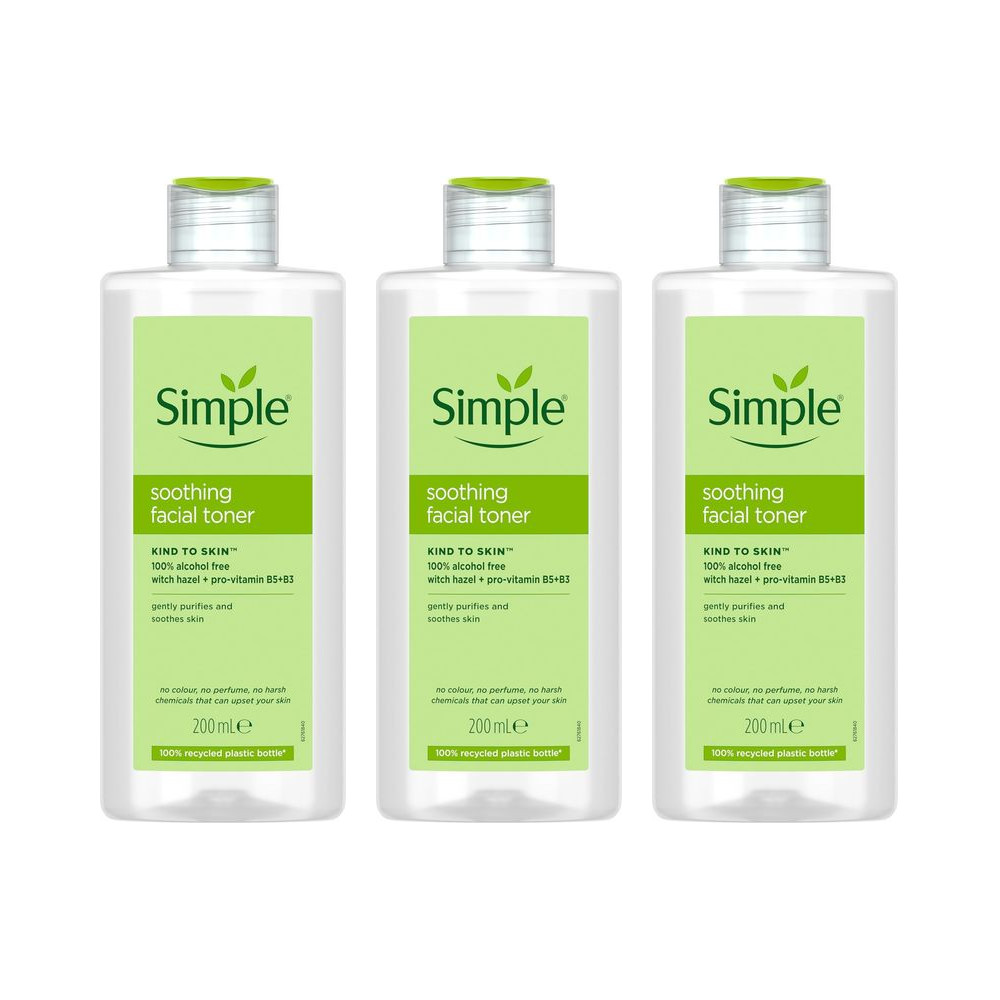 6 x 200ml Simple Kind to Skin Soothing Facial Toner Alcohol Free - Image 7