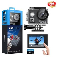 V50 Elite 4K60fps Action Camera with 128GB MicroSDXC U3 Memory Card Accessori...