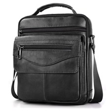 Bandolera Para Hombre Mochila Viaje Cartera Bolso De Hombro Color Negro NEW US..