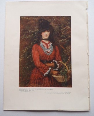  MISS EVELEEN TENNANT BY JOHN EVERETT MILLAIS  HANDSOME LADY ANTIQUE 1906