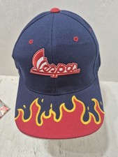 WOW VTG Y2K Vespa Embroidered Flame Bill & Back Adjustable Hat Cap Scooter Moped