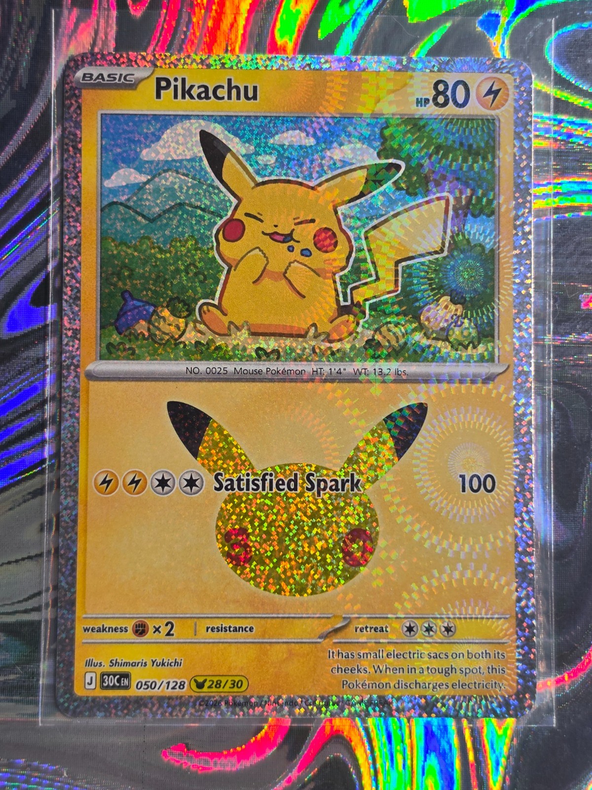 Pikachu - 050/128 28/30	(Holo Rare) 30th Anniversary Celebration