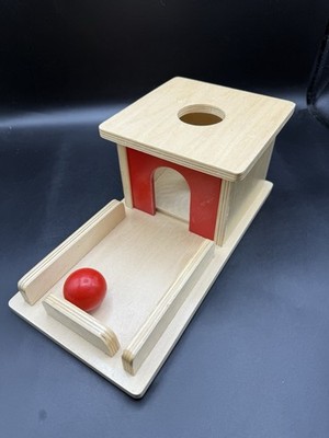 Montessori Holz Objekt Permanenz Ball Box mit Tablett Ressource Aktivität Spielzeug