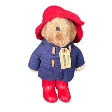 VTG. 1975 Eden Toys Paddington Bear Darkest Peru Plush Coat, Hat RainBoots