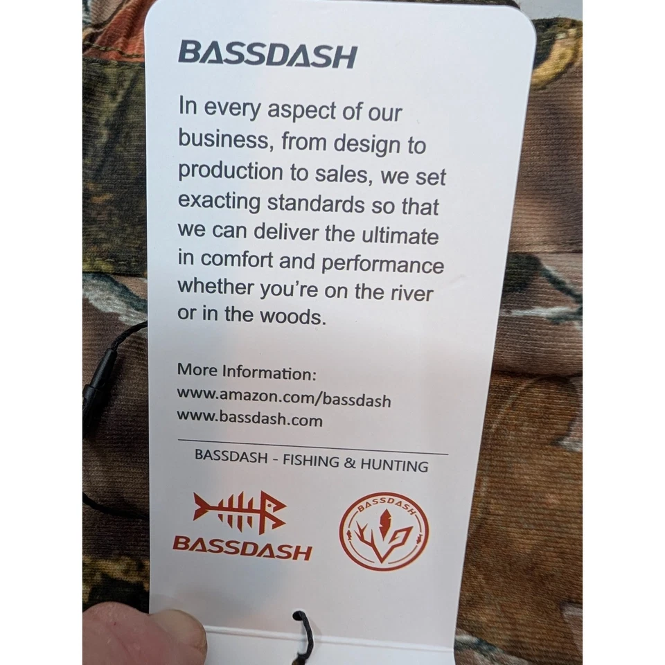 BassDash Men's Camo Pants Walker Waterproof 42x32 Hunting Fishing Ankle Zip NWT - Image 2 of 4