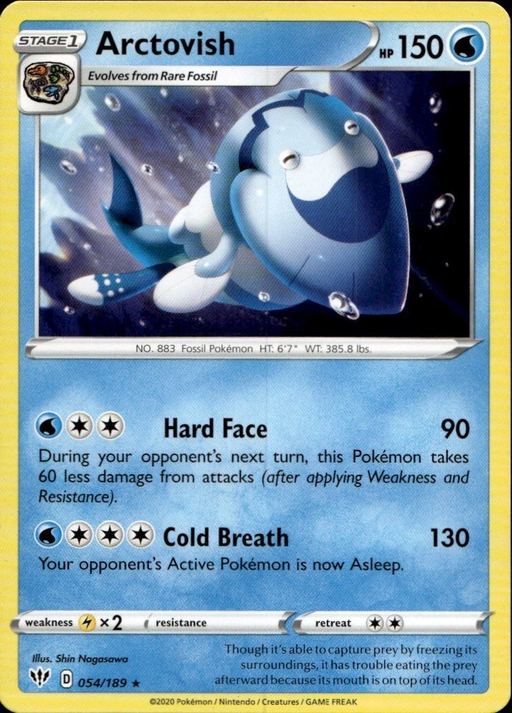 Arctovish 054/189 Rare Darkness Ablaze Pokemon Lightly Played