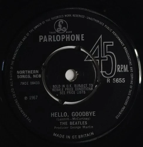 The Beatles Hello, Goodbye 7" Single (1967) Parlophone R 5655