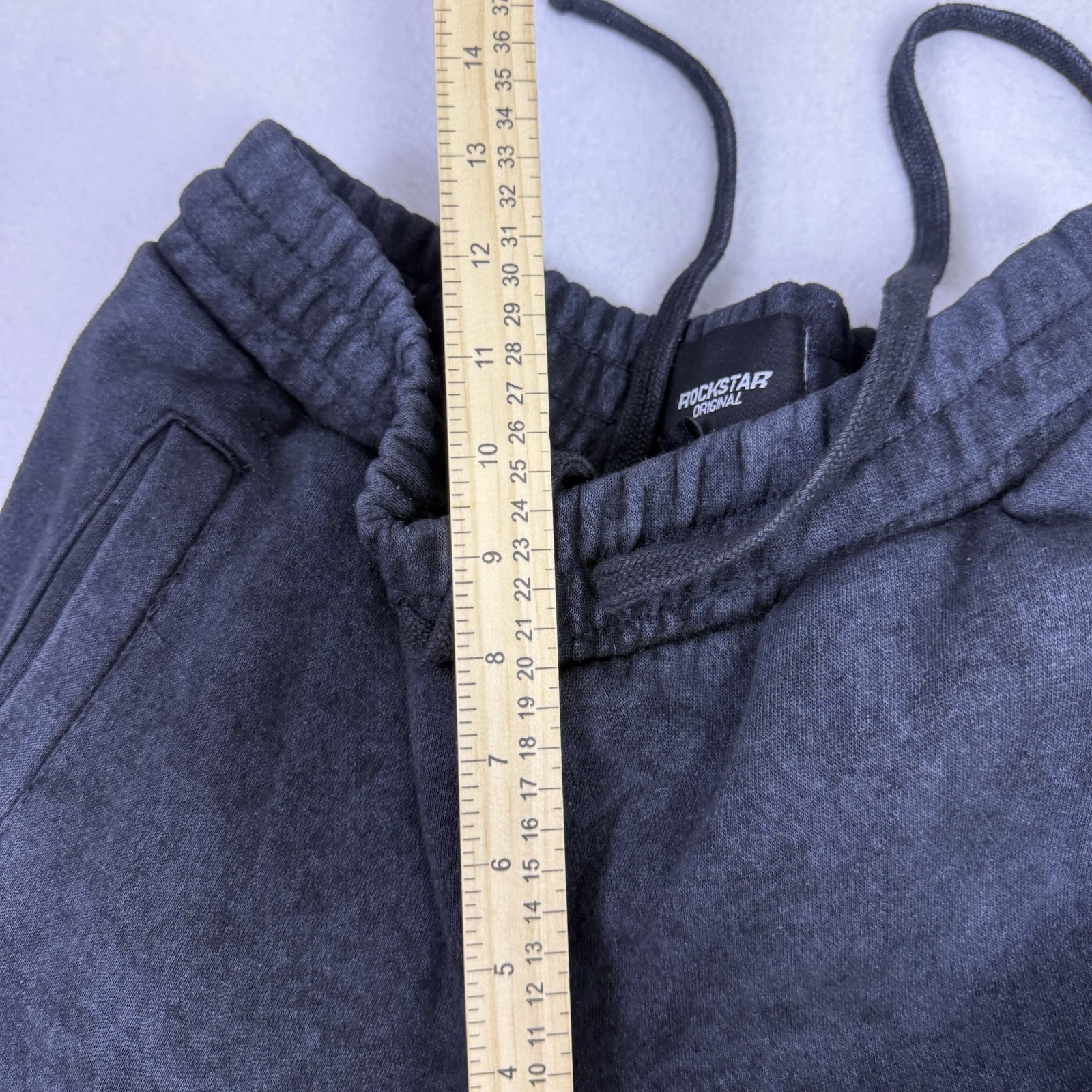Rockstar Original Men's Stacked Sweatpants Small Mineral Wash Flare Wide Leg image 7