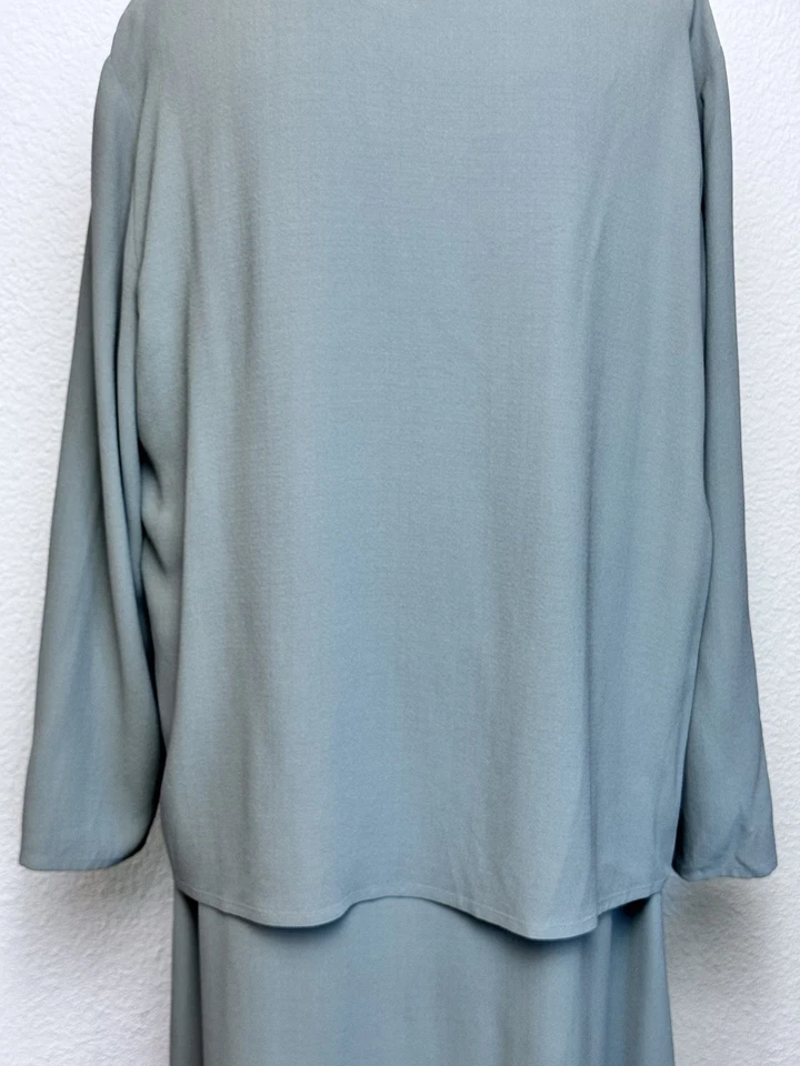 Vestido y chaqueta Eileen Fisher 2 piezas 100 % seda - Talla L Chaqueta - Talla M Gris Foto 4 de 4