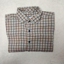 Johnnie-O Hangin Out Shirt Mens Large Blue Plaid Long Sleeve Button Up Point