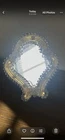 Vintage 1950 Venetian Murano Glass Vanity, Table, Wall Mirror Gold Flowers Italy