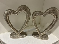 2. 29 CMS Metal Love Heart Silver Ornaments Home Decor