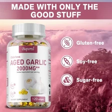 Odorless Aged Garlic-Immune Support,Heart Health,Antioxidant,Gluten-free,Non-GMO