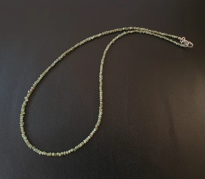 Roh Diamant Kette Edelsteinkette Grün Rohdiamant Collier 43 cm lang 21 Karat - Bild 1 von 4