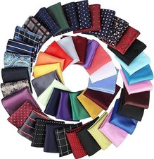 47 Pieces Men Pocket Square Handkerchief Soft Colored Hankies for Party Wedding,