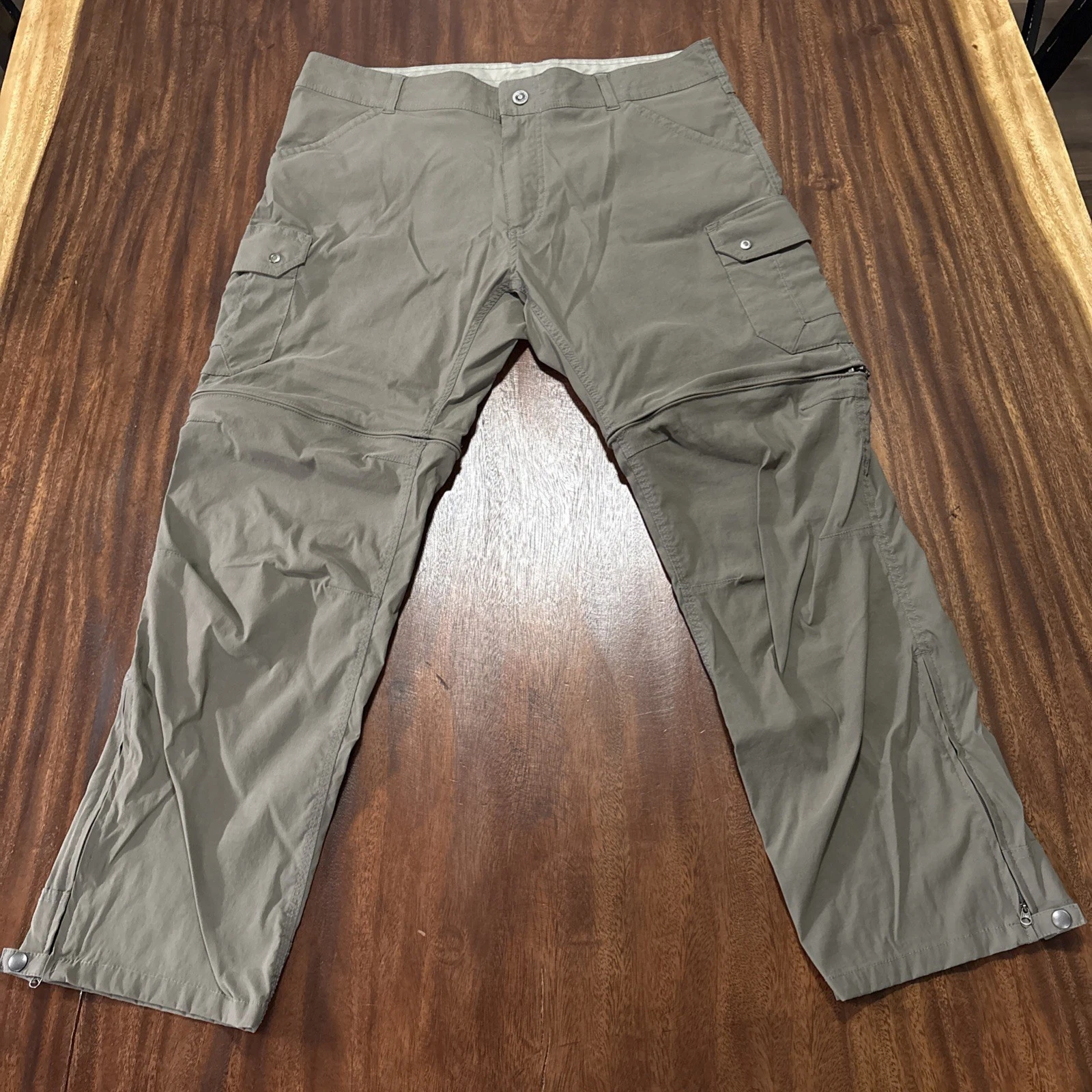 KUHL Convertible Pants Mens 38x30 Brown Renegade Stealth Zip Off Hiking Outdoor