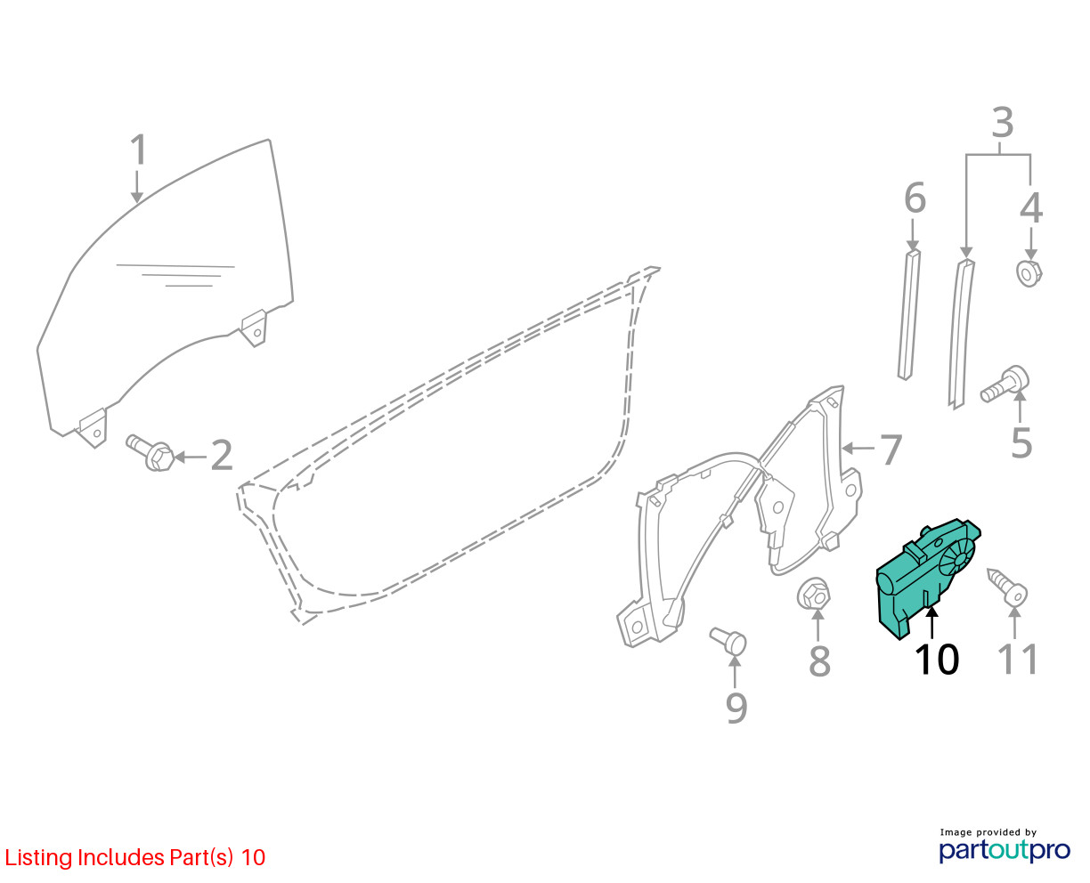Audi R8 2011-2015 Right Power window motor