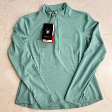 Spyder Active Women's Half Zip LS Technical Shirt - NWT - Large - Pool Blue