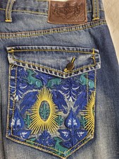 Y2K Akademiks Mens Embroidered Made In Hong Kong Sz 38 Jeans A