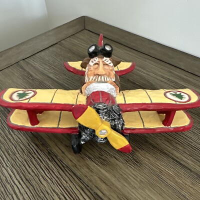 David Frykman Portfolio 1997 Vtg Christmas Santa Pilot Delivering Gifts by Plane