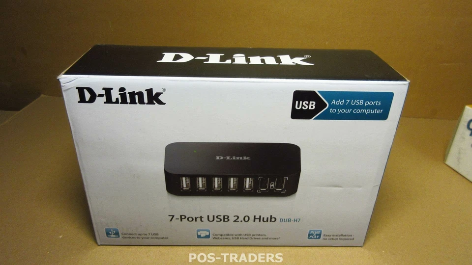 D-Link DUB-H7 High Speed USB2.0 7 Port Powered Hub - DUB-H7  INCL PSU - ORIG BOX - Image 3 of 3