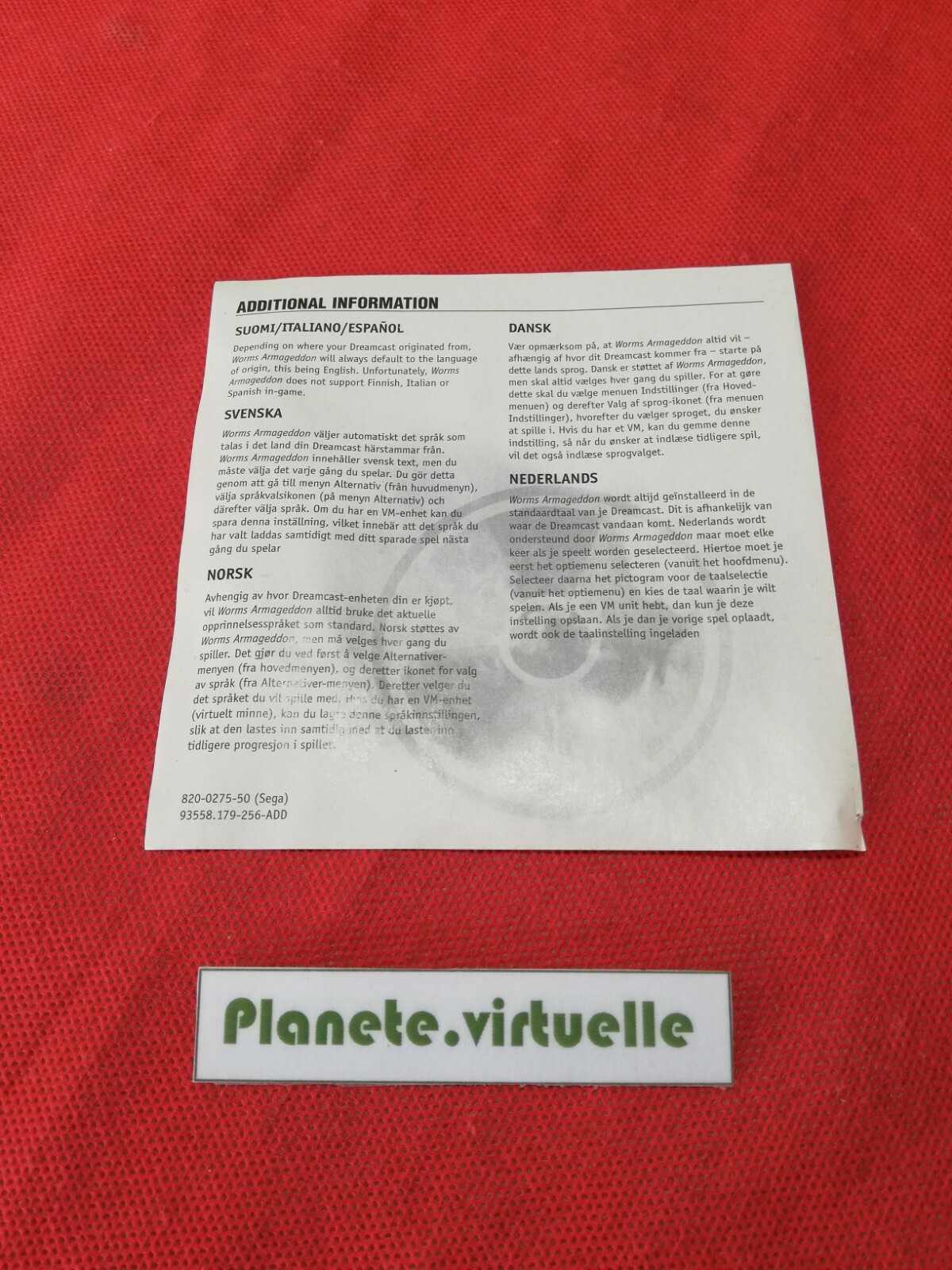 WORMS ARMAGEDDON DREAMCAST SEGA  🌟 ADDITIONAL INFORMATION - NOTICE 