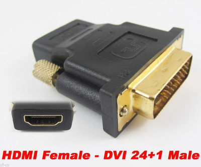 1pc HDMI Female to DVI-D Male 24+1 Pin DVI F/M Gold Plated Converter Adapter