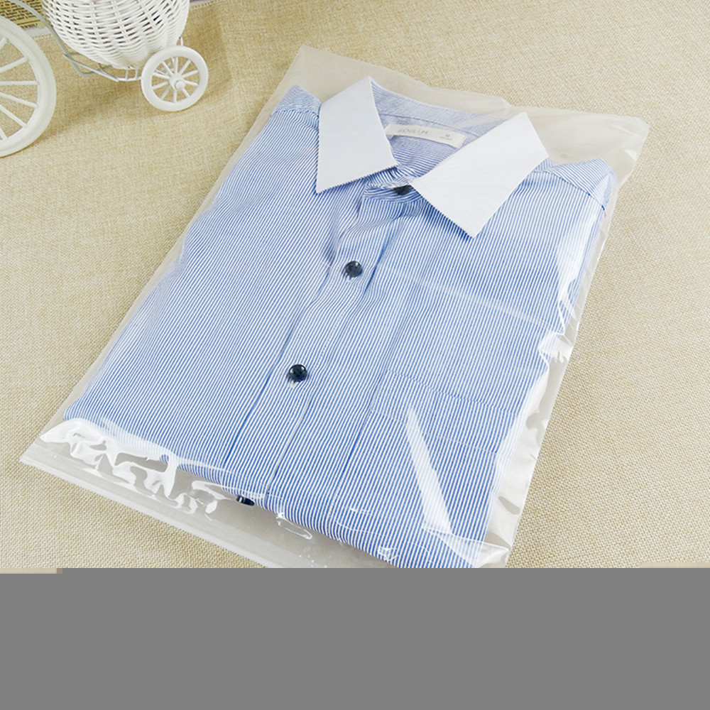 Clear Matte Zip lock Plastic Packing Bags for Clothes Underwear Storage Reusable