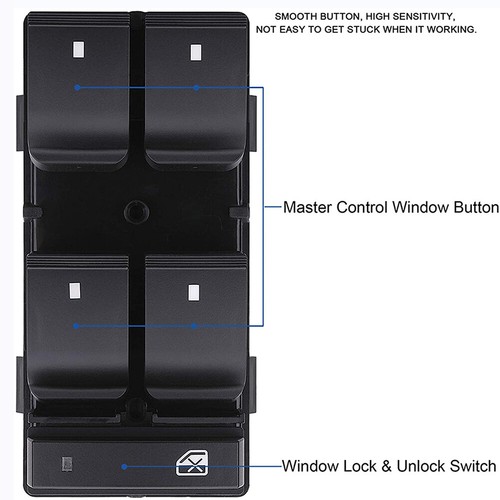 FOR CHEVROLET SILVERADO GMC SIERRA MASTER POWER WINDOW CONTROL SWITCH FRONT LEFT - Picture 2 of 6