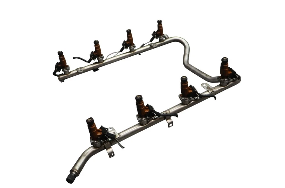 00-06 Mercedes R230 SL500 CLK430 Carril inyector de combustible con inyectores 1130700095 OEM Foto 3 de 4