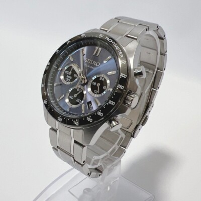 USED Excellent]SEIKO SBRT027 8T63-00D0 Chronograph Blue Gray Dial