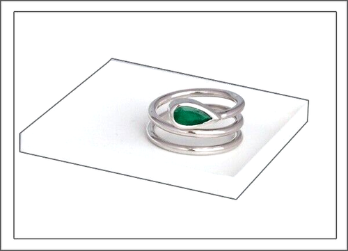 Außergewöhnlicher Smaragd Schlangen Ring in Weißgold -von Greenfire - Bild 2 von 12