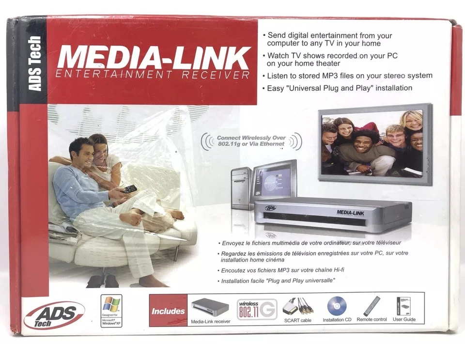 ADS Tech Media-Link Wireless Digital Media Streamer Entertainment Receiver NEW - Image 2 of 4