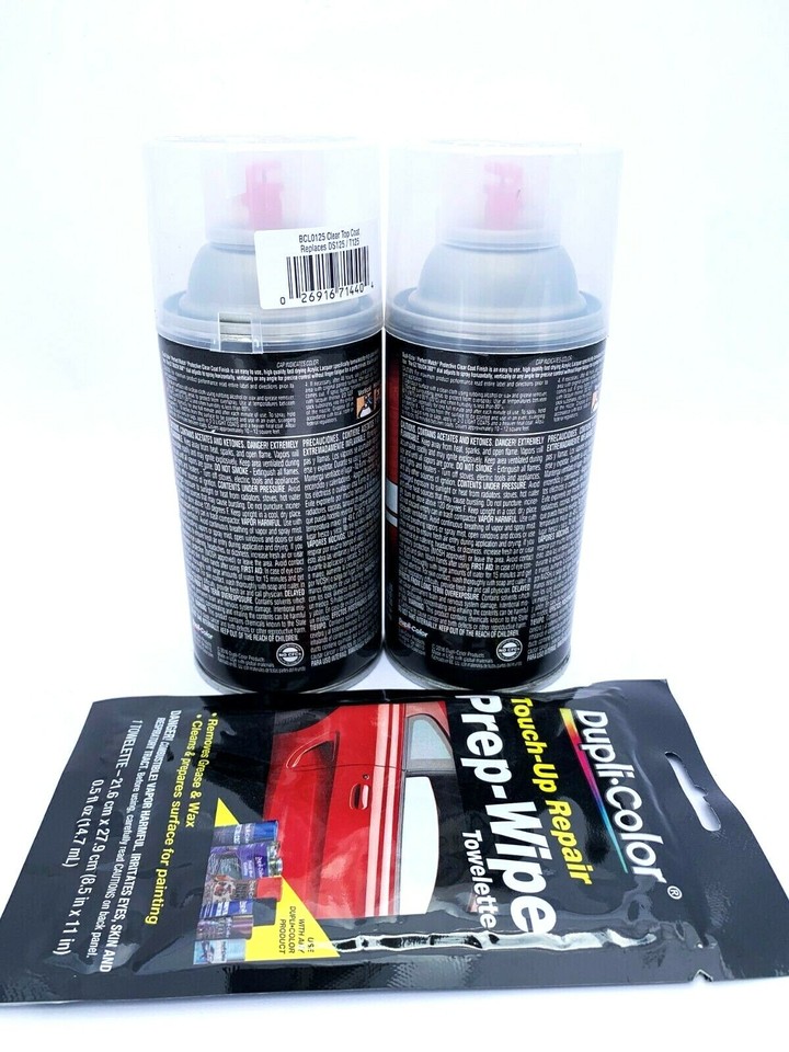 3-Cans-Duplicolor BCL0125 Perfect Match Clear Top Coat Aerosol