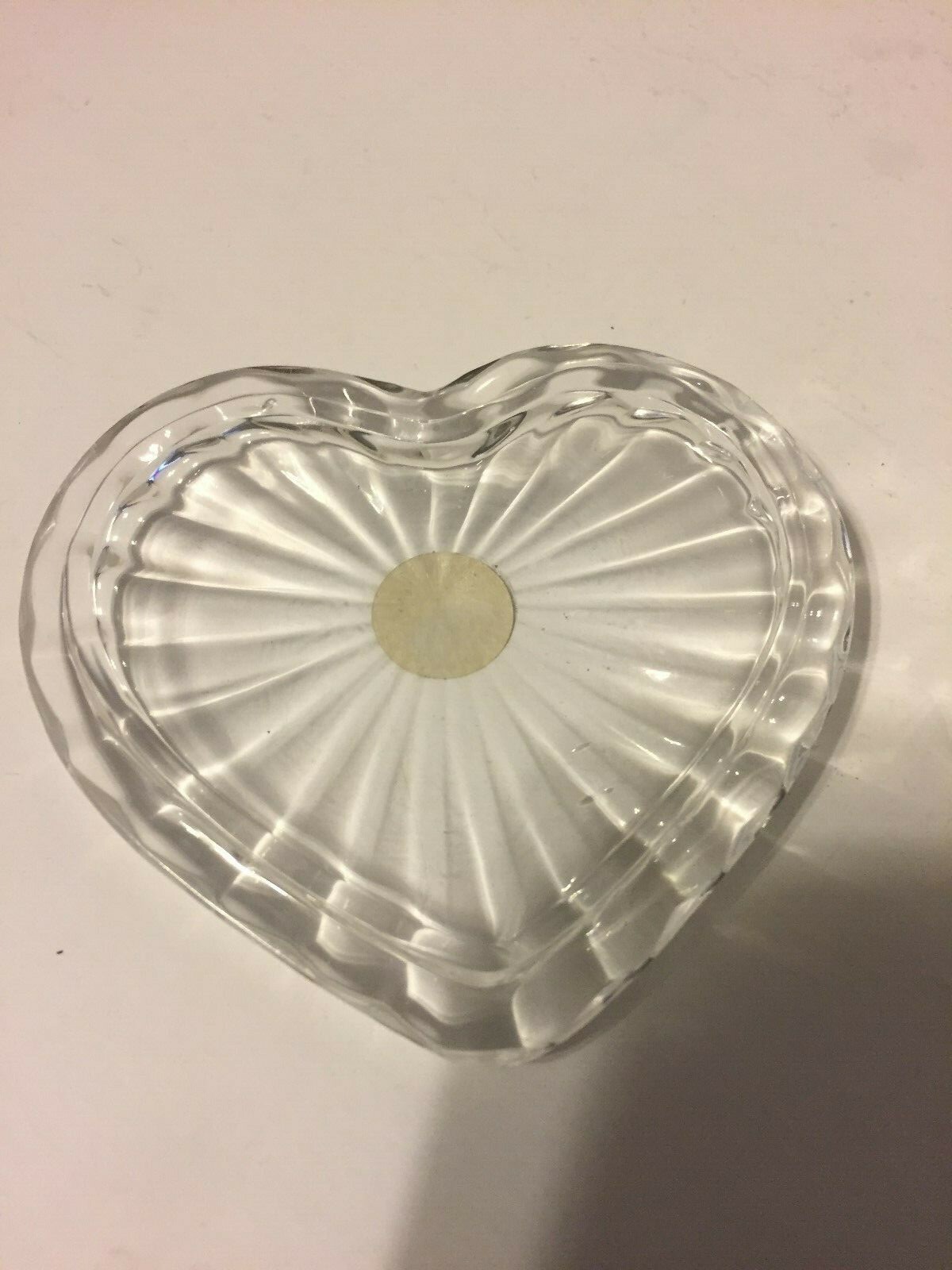 Zajecar Hand Cut Lead Crystal Made in Yugoslavia Heart Shape Trinket