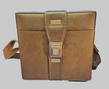 Vintage CAMERA BAG Italy Brown Hardshell Classic Compartments