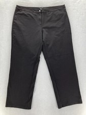 Eileen Fisher Chino Pants Women's Plus 1X Black Rayon Ponte Stretch Straight Leg